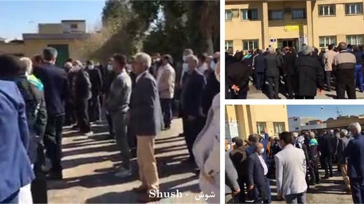 Rassemblement de protestation des retraités de la sécurité sociale à travers l'Iran
