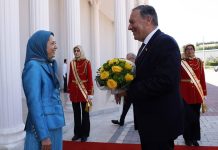 Mike Pompeo rencontre Maryam Radjavi du CNRI à Achraf 3, Albanie