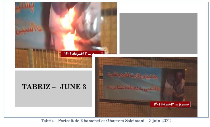 Iran : Des portraits de Khomeiny et des dirigeants du régime brûlés dans plusieurs villes pour l’anniversaire de la mort de Khomeiny