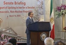 L’ambassadeur Lincoln Bloomfield participe à une réunion du Sénat pour soutenir les manifestations en Iran