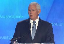 Mike Pence à une conférence du CNRI pour soutenir le combat des Iraniens pour une République démocratique et libre