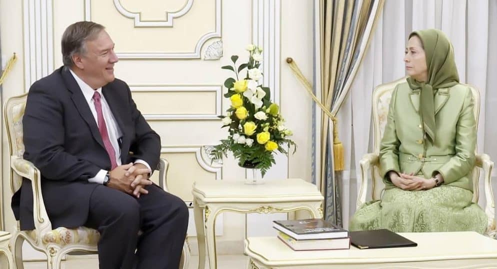 La présidente élue du CNRI, Mme Maryam Radjavi, a rencontré l'ancien secrétaire d'État américain, M. Mike Pompeo