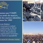 Avec l’annonce par l’OMPI de 224 autres noms de martyrs, le nombre total des martyrs identifiés dépasse les 1000