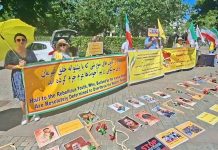 Les partisans du CNRI manifestent contre la terreur du régime des mollahs